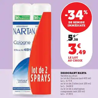 Super U Deodorant narta offre