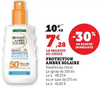 Super U Protection ambre solaire offre