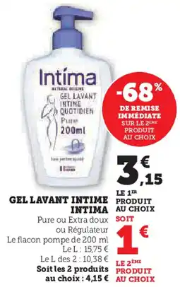 Super U Gel lavant intime intima offre