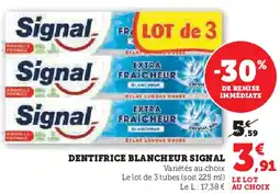 Super U Dentifrice blancheur signal offre