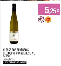 Match CLEEBOURG GRANDE RESERVE Alsace aop auxerrois offre