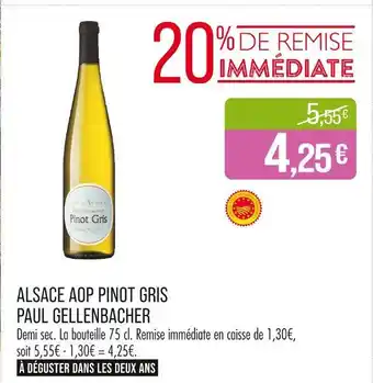 Match PAUL GELLENBACHER Alsace aop pinot gris offre