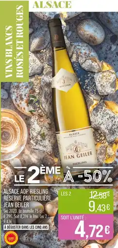 Match JEAN GEILER Alsace AOP Riesling Réserve Particulière offre