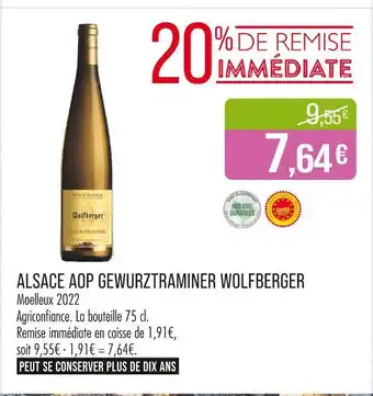 Match Wolfberger Alsace AOP AOP gewurztraminer offre