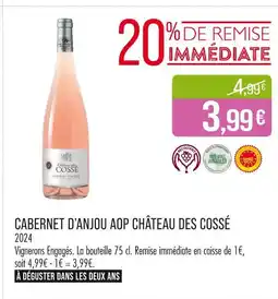 Match CHÂTEAU DES COSSÉ CABERNET D’ANJOU AOP offre