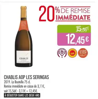 Match LES SERINGAS Chablis aop offre