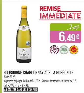 Match La Burgondie BOURGOGNE CHARDONNAY AOP LA BURGONDIE offre