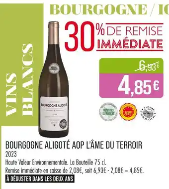 Match L’ÂME DU TERROIR Bourgogne aligoté AOP 2023 offre