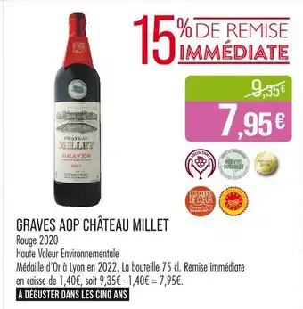 Match Château Millet Graves AOP offre