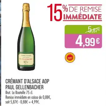 Match PAUL GELLENBACHER Crémant d'alsace aop offre