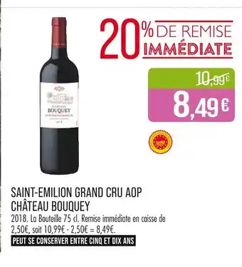 Match CHÂTEAU BOUQUEY Saint-Emilion Grand Cru AOP offre