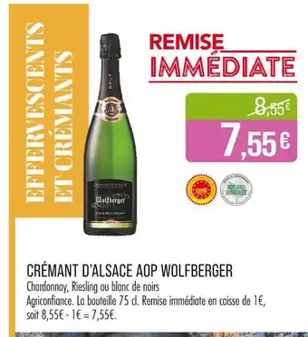 Match WOLFBERGER Crémant d'alsace aop offre