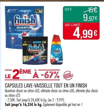 Match Finish Capsules lave-vaisselle Tout en Un offre