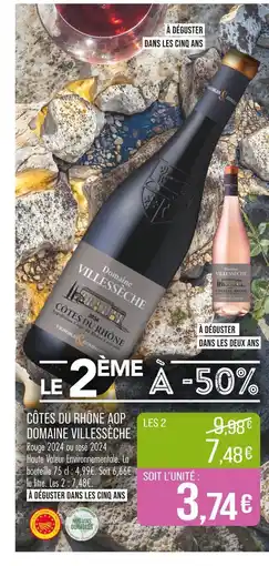 Match DOMAINE VILLESSÈCHE Côtes du rhône aop offre