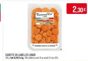 Match LUNOR Carottes lamelles offre