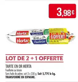 Match Herta Tarte en Or offre