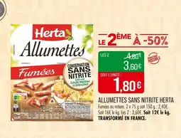 Match HERTA Allumettes sans nitrite offre