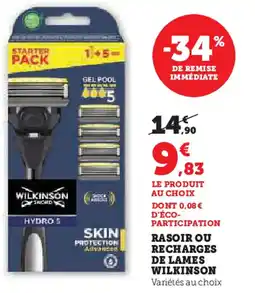 Super U Rasoir ou recharges de lames wilkinson offre