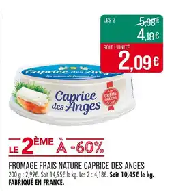 Match Caprice des Anges Fromage Frais Nature offre