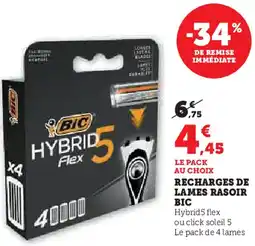 Super U Recharges de lames rasoir bic offre