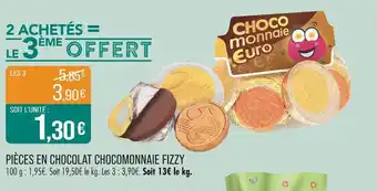 Match FIZZY Pièces en chocolat chocomonnaie offre