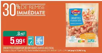 Match ESCAL Crevettes d'equateur décortiquées cuites asc offre