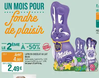 Match MILKA Lapin en chocolat au lait offre