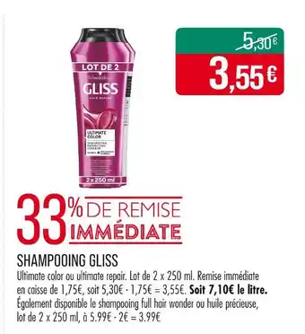 Match GLISS Shampooing offre