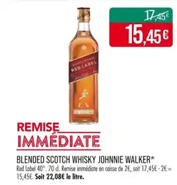 Match JOHNNIE WALKER Blended Scotch Whisky offre