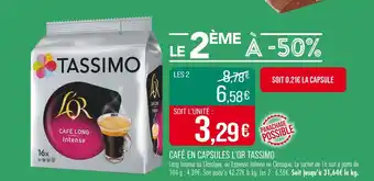 Match TASSIMO Café en capsules l’or offre