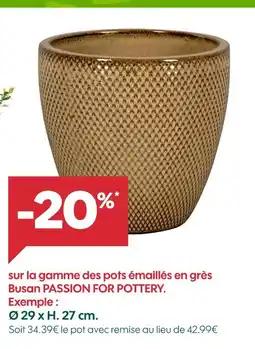 Truffaut 20% sur la gamme des pots émaillés en grès busan passion for pottery offre