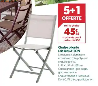 Truffaut BRIGHTON Chaise pliante offre