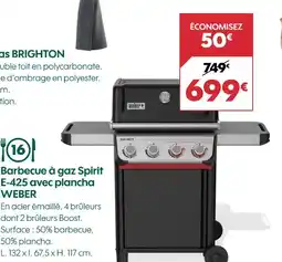 Truffaut WEBER Barbecue à gaz spirit e-425 avec plancha offre