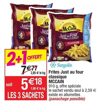 Frites Just au four classique