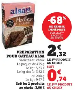 Super U Preparation pour gateau alsa offre