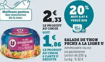 Super U Salade de thon peche a la ligne u offre