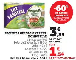 Super U Legumes cuisson vapeur bonduelle offre