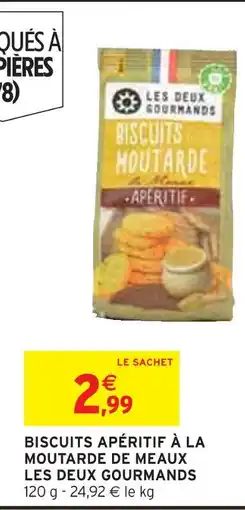 Intermarché LES DEUX GOURMANDS Biscuits apéritif à la moutarde de meaux offre