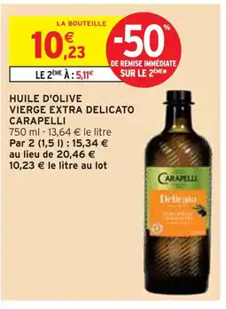 Intermarché CARAPELLI Huile d'olive vierge extra delicato offre