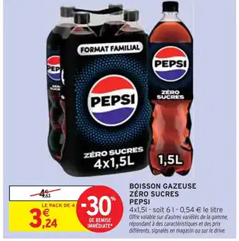 Intermarché Pepsi Boisson gazeuse zéro sucres offre