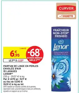 Intermarché Lenor Parfum de linge en perles Envolée d'air 19 lavages offre