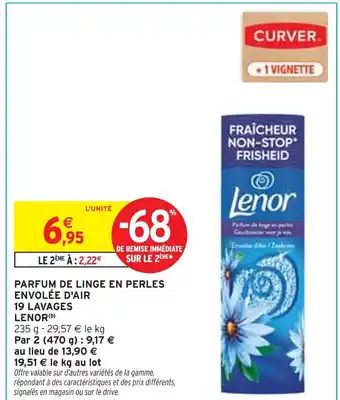 Intermarché Lenor Parfum de linge en perles Envolée d'air 19 lavages offre