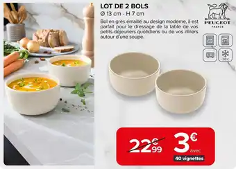 Carrefour Lot de 2 bols offre