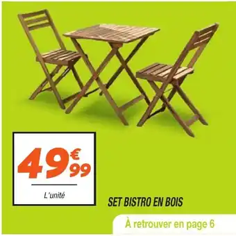 Netto Set bistro en bois offre