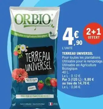 E.Leclerc ORBIO Terreau universel offre