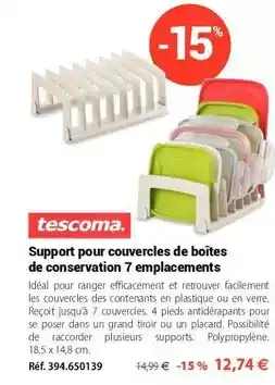 Mathon Support pour couvercles de boîtes de conservation 7 emplacements offre