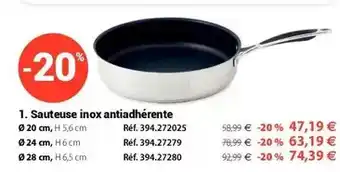 Mathon Sauteuse inox antiadhérente offre