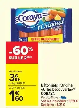 Carrefour Market Coraya - bâtonnets l'original offre découverte offre