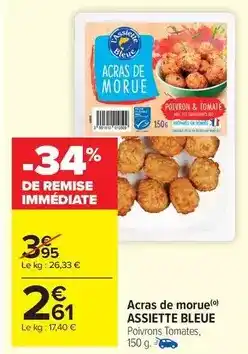 Carrefour Market Assiette bleue - acras de morue offre