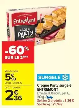 Carrefour Market Entremont - croque party surgelé offre